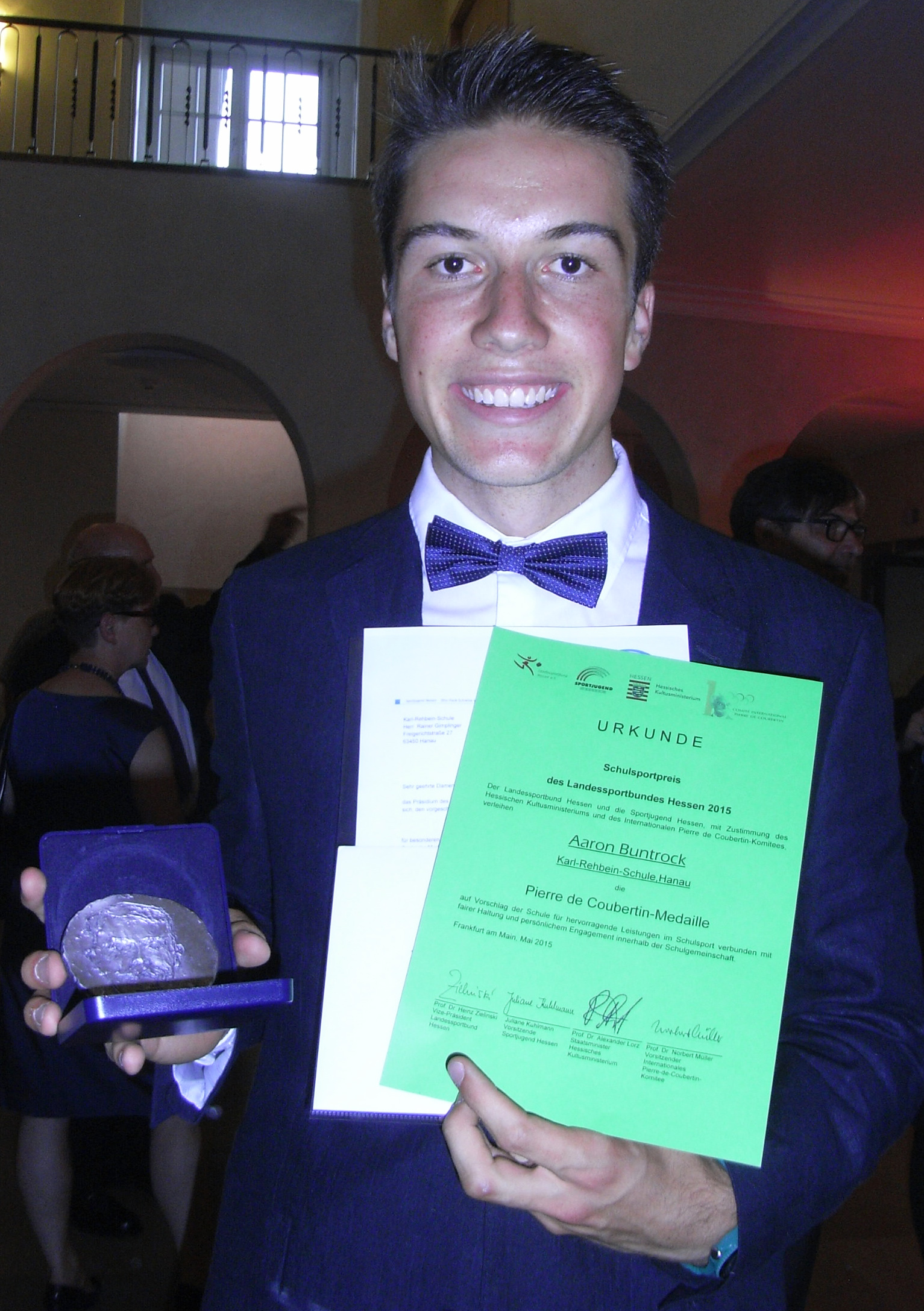 Aaron Buntrock wurde 2015 mit dem Pierre-de-Coubertin-Sportpreis ausgezeichnet