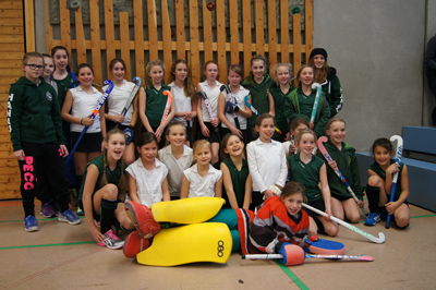 Die Mädchen C des 1. Hanauer THC e.V. beim Spieltag in Frankfurt am Main am 25.1.2014