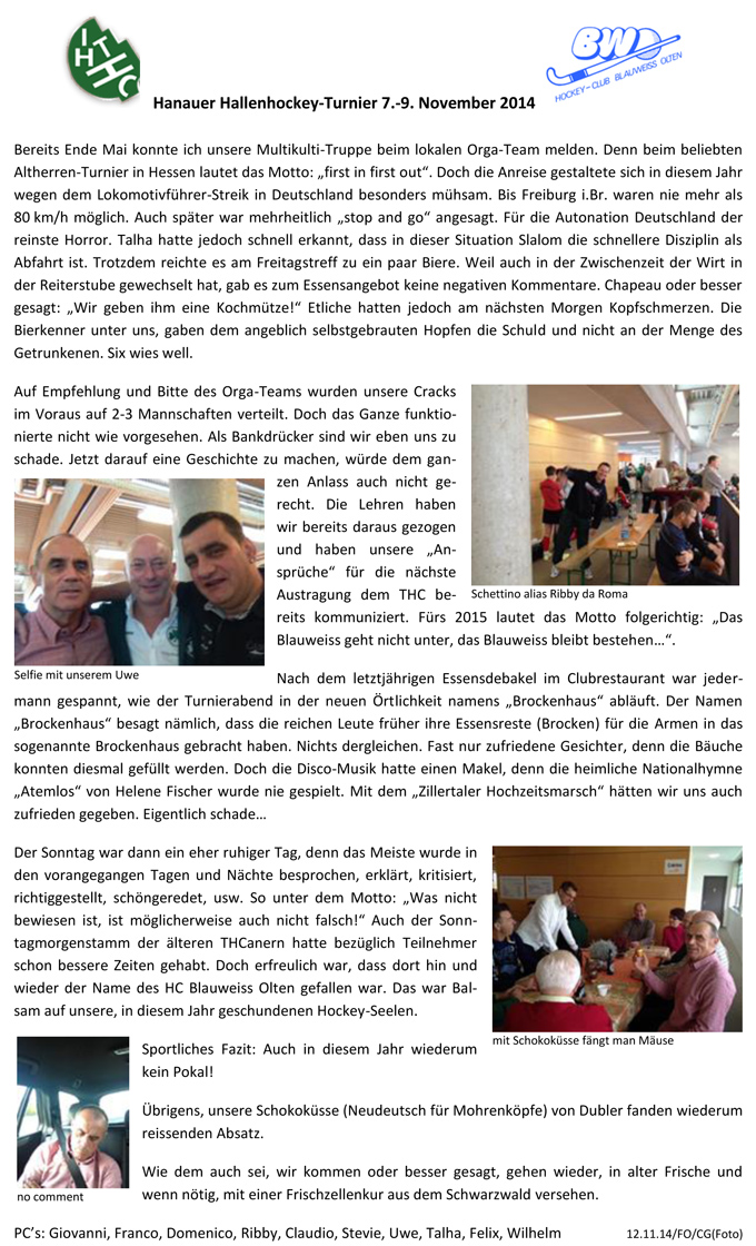 Hockey: Ein Brief aus Olten